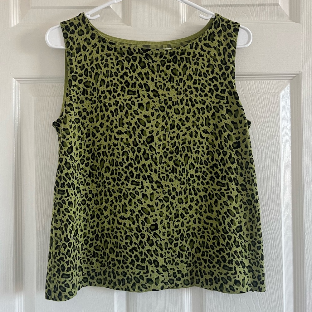 Women's Green Cheetah Print Tank Top
